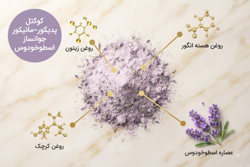 کوکتل پدیکور و مانیکور جوانساز اسطوخودوس دکتر کاپاریس